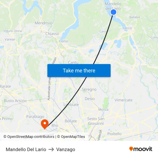 Mandello Del Lario to Vanzago map