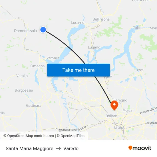 Santa Maria Maggiore to Varedo map