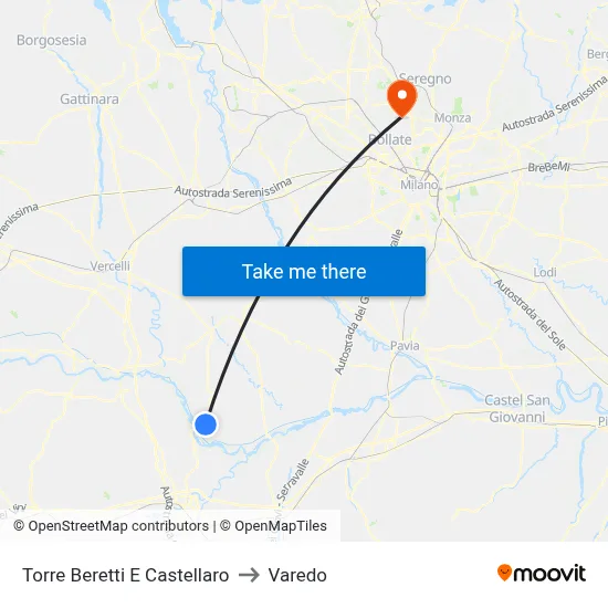 Torre Beretti e Castellaro to Varedo map