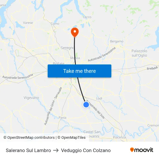 Salerano Sul Lambro to Veduggio Con Colzano map