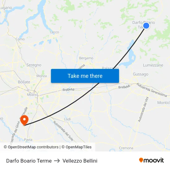 Darfo Boario Terme to Vellezzo Bellini map