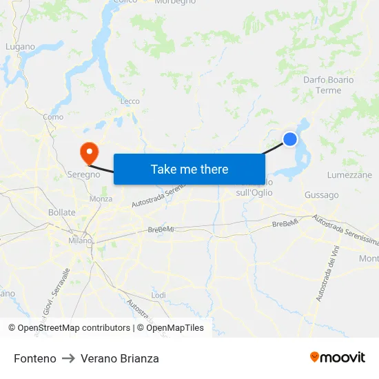 Fonteno to Verano Brianza map