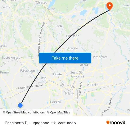 Cassinetta Di Lugagnano to Vercurago map