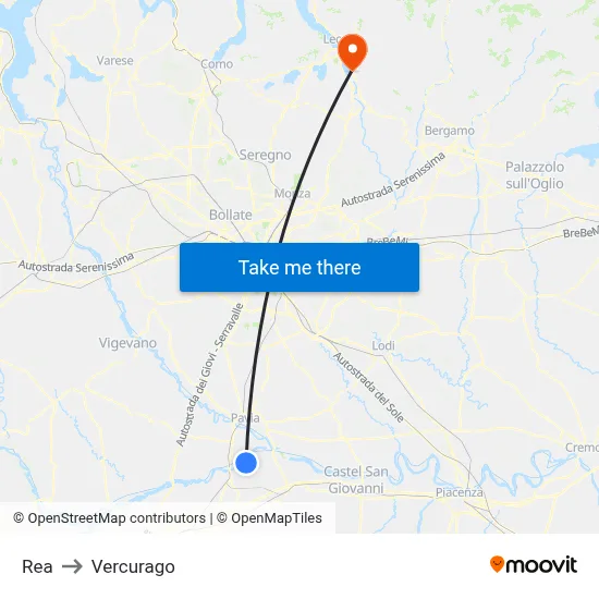 REA to Vercurago map