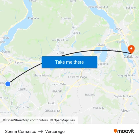 Senna Comasco to Vercurago map