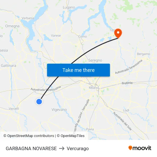 Garbagna Novarese to Vercurago map