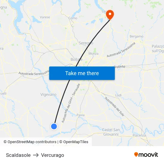 Scaldasole to Vercurago map