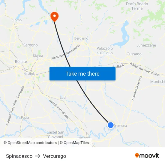 Spinadesco to Vercurago map