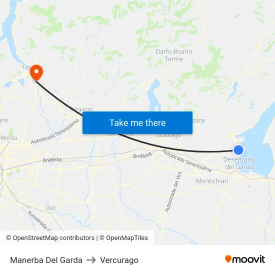 Manerba Del Garda to Vercurago map