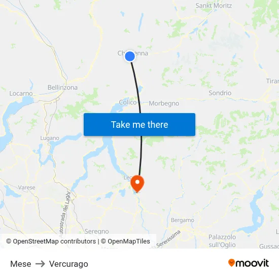 Mese to Vercurago map