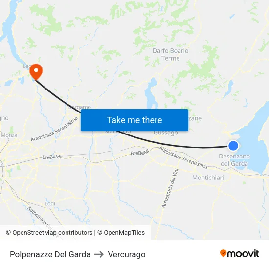 Polpenazze Del Garda to Vercurago map