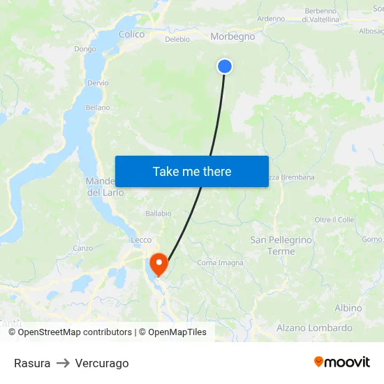 Rasura to Vercurago map