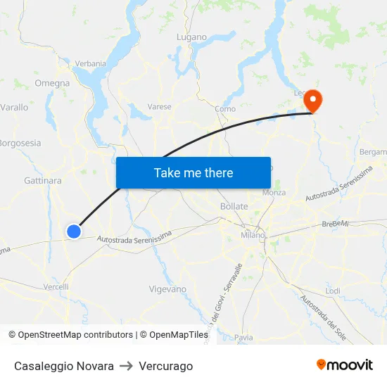 Casaleggio Novara to Vercurago map