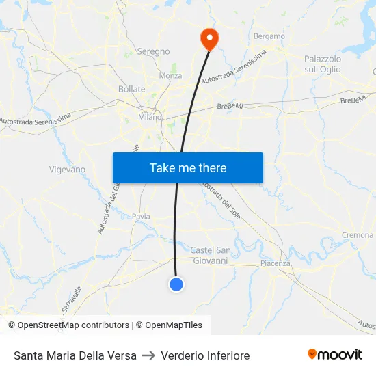 Santa Maria Della Versa to Verderio Inferiore map