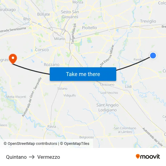 Quintano to Vermezzo map