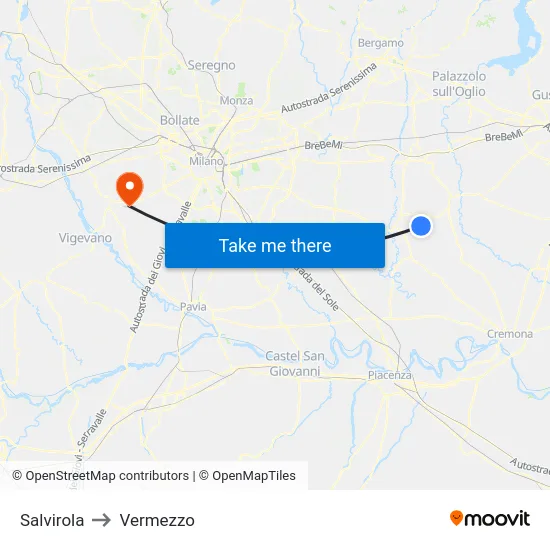 Salvirola to Vermezzo map