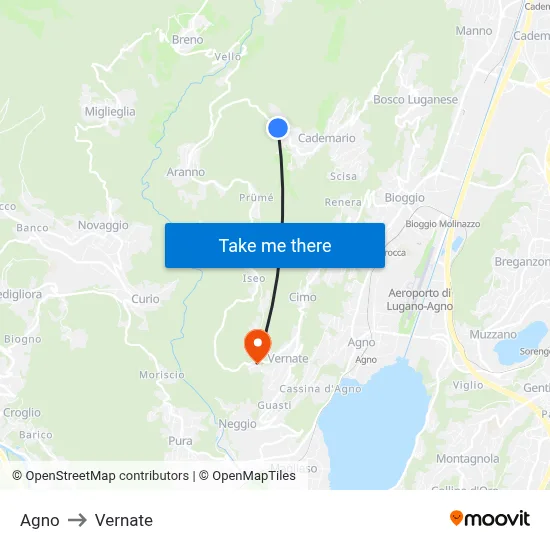 Agno to Vernate map