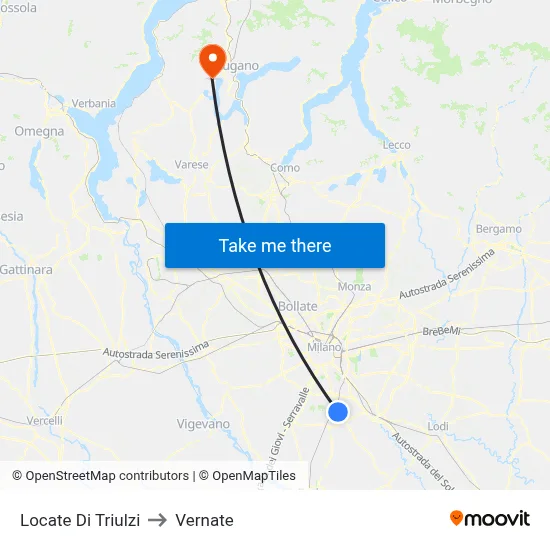 Locate di Triulzi to Vernate map