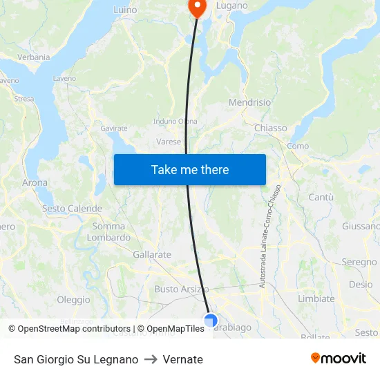 San Giorgio Su Legnano to Vernate map