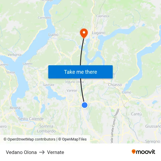 Vedano Olona to Vernate map