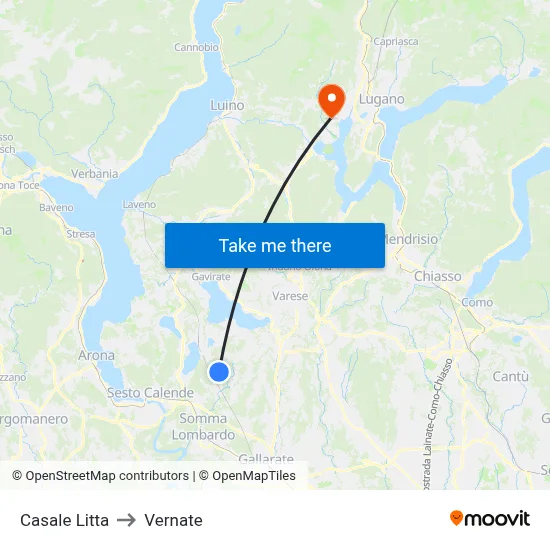 Casale Litta to Vernate map