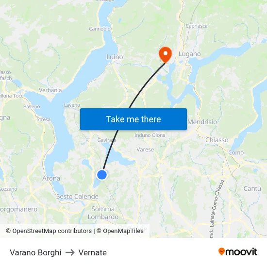 Varano Borghi to Vernate map
