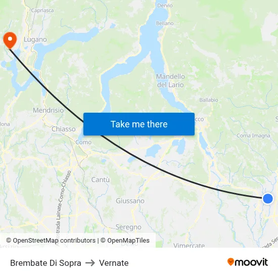 Brembate Di Sopra to Vernate map
