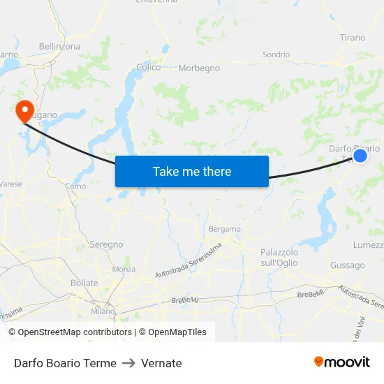 Darfo Boario Terme to Vernate map