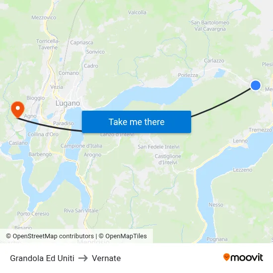 Grandola Ed Uniti to Vernate map