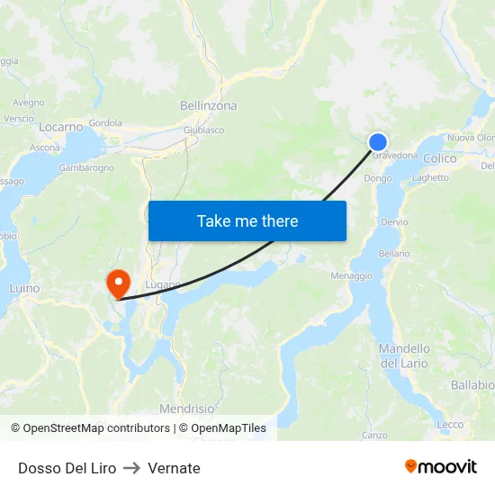 Dosso Del Liro to Vernate map