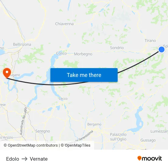 Edolo to Vernate map