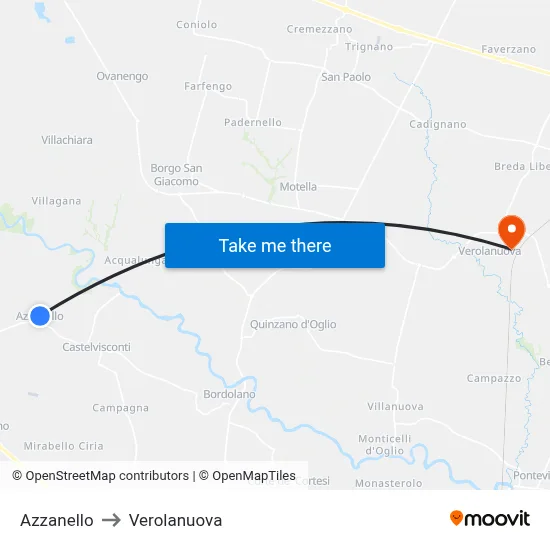 Azzanello to Verolanuova map