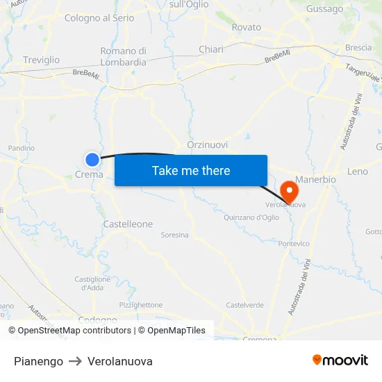 Pianengo to Verolanuova map