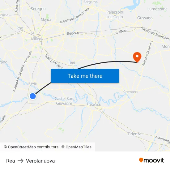 REA to Verolanuova map