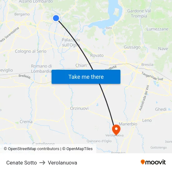 Cenate Sotto to Verolanuova map