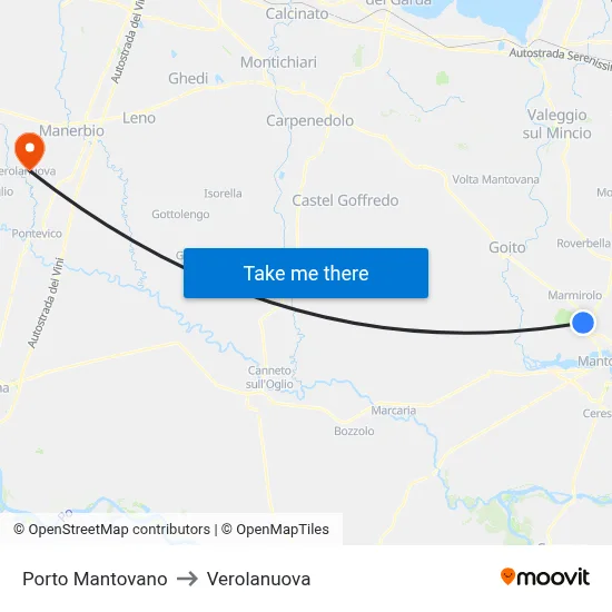 Porto Mantovano to Verolanuova map