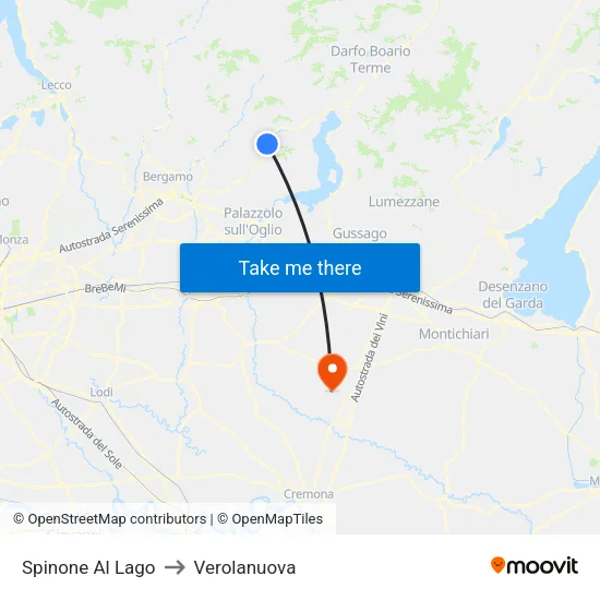 Spinone Al Lago to Verolanuova map