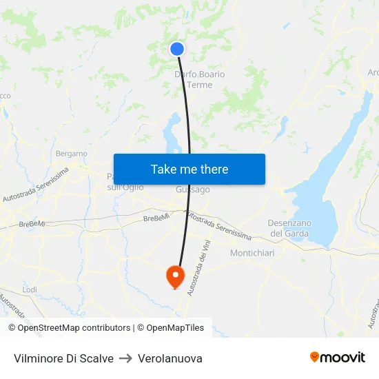 Vilminore Di Scalve to Verolanuova map