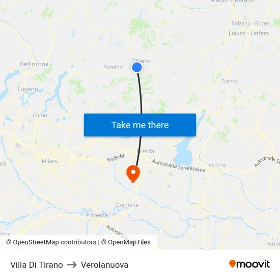 Villa Di Tirano to Verolanuova map