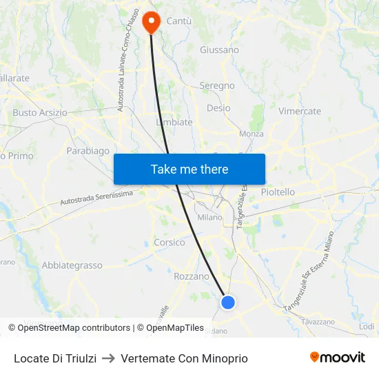 Locate di Triulzi to Vertemate Con Minoprio map