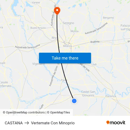 Castana to Vertemate Con Minoprio map