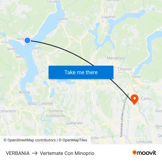 VERBANIA to Vertemate Con Minoprio map
