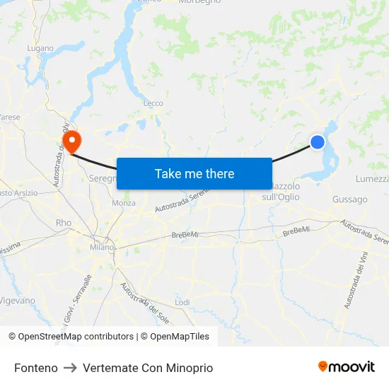 Fonteno to Vertemate Con Minoprio map