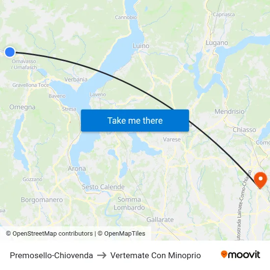 Premosello-Chiovenda to Vertemate Con Minoprio map