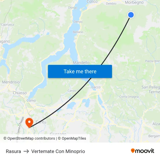 Rasura to Vertemate Con Minoprio map