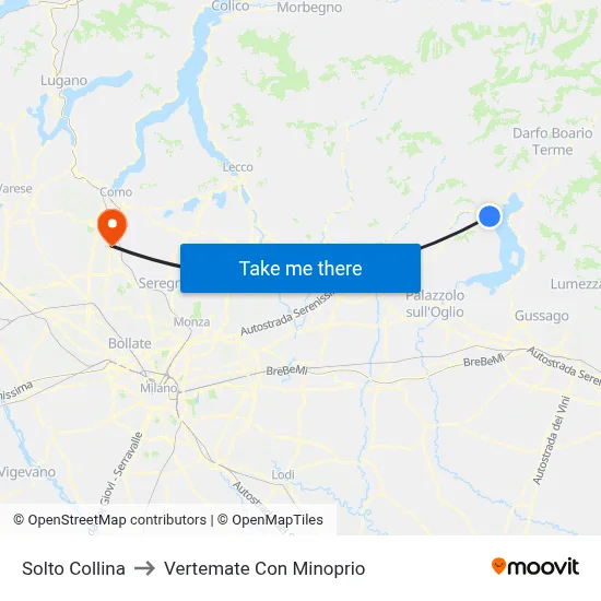 Solto Collina to Vertemate Con Minoprio map