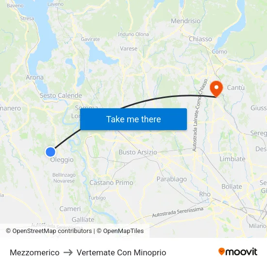 Mezzomerico to Vertemate Con Minoprio map