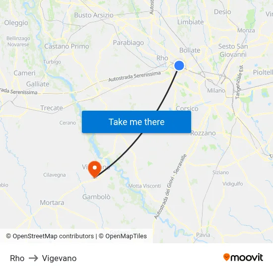 Rho to Vigevano map