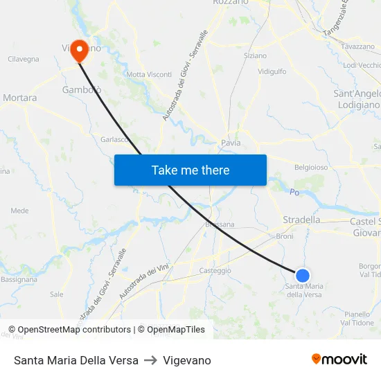 Santa Maria Della Versa to Vigevano map