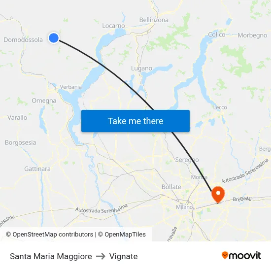 Santa Maria Maggiore to Vignate map